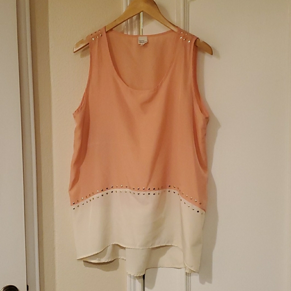 Peach and beige blouse